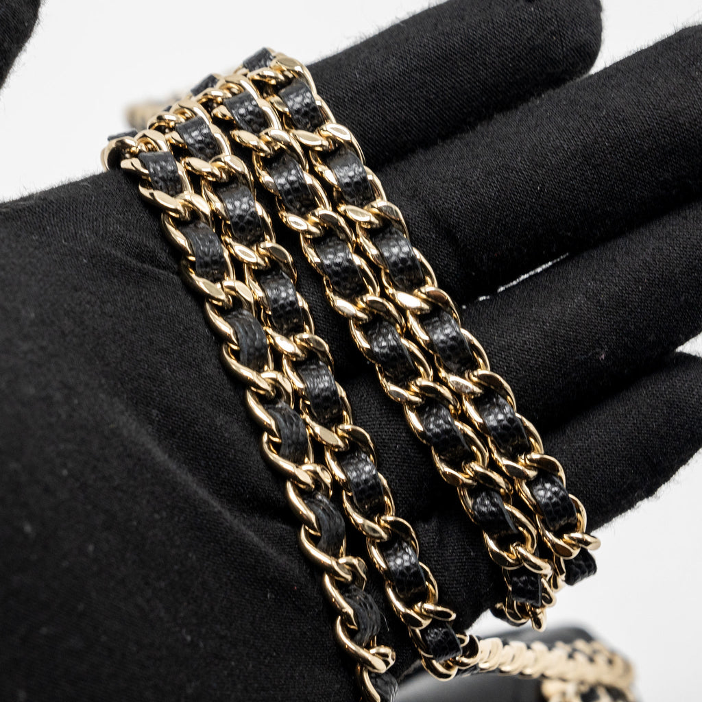 Chanel Mini Top Handle Flap Bag Caviar Black L (Microchip)