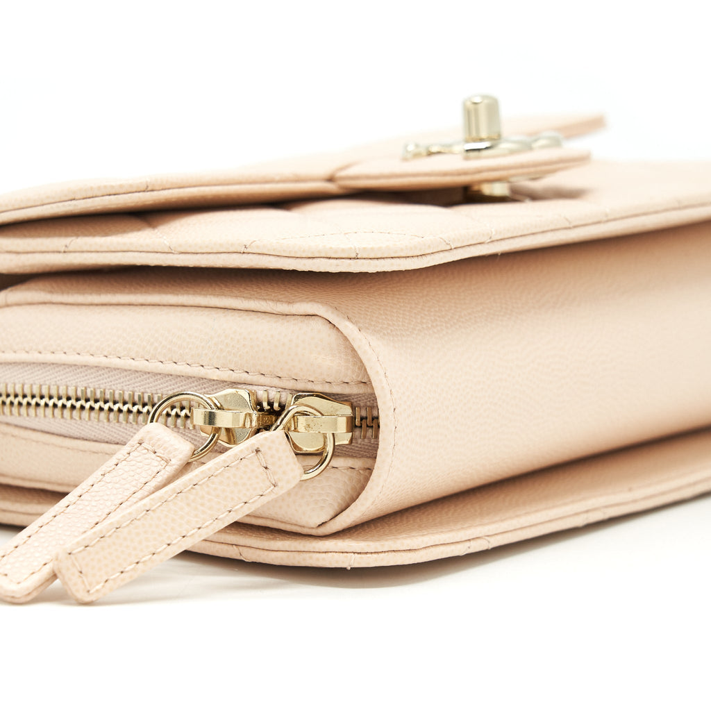 Chanel 21K Crossbody Bag Caviar Light Beige L