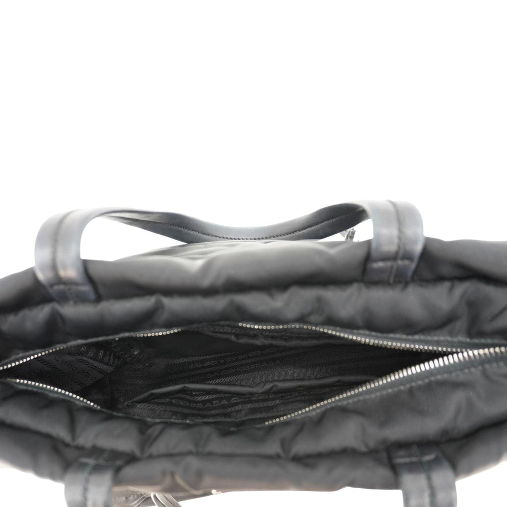 PRADA Tessuto Bomber Nylon Shopping Tote Bag Black