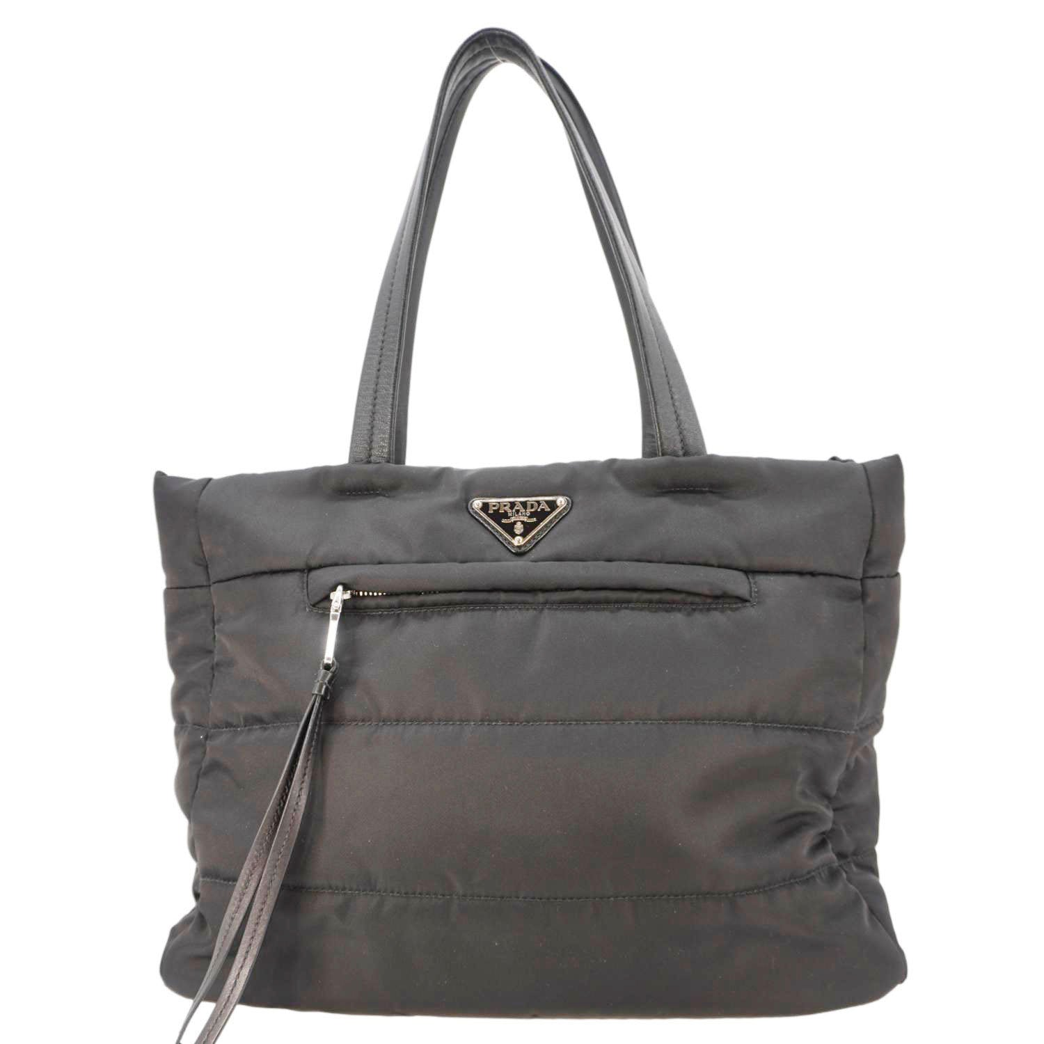 PRADA Tessuto Bomber Nylon Shopping Tote Bag Black
