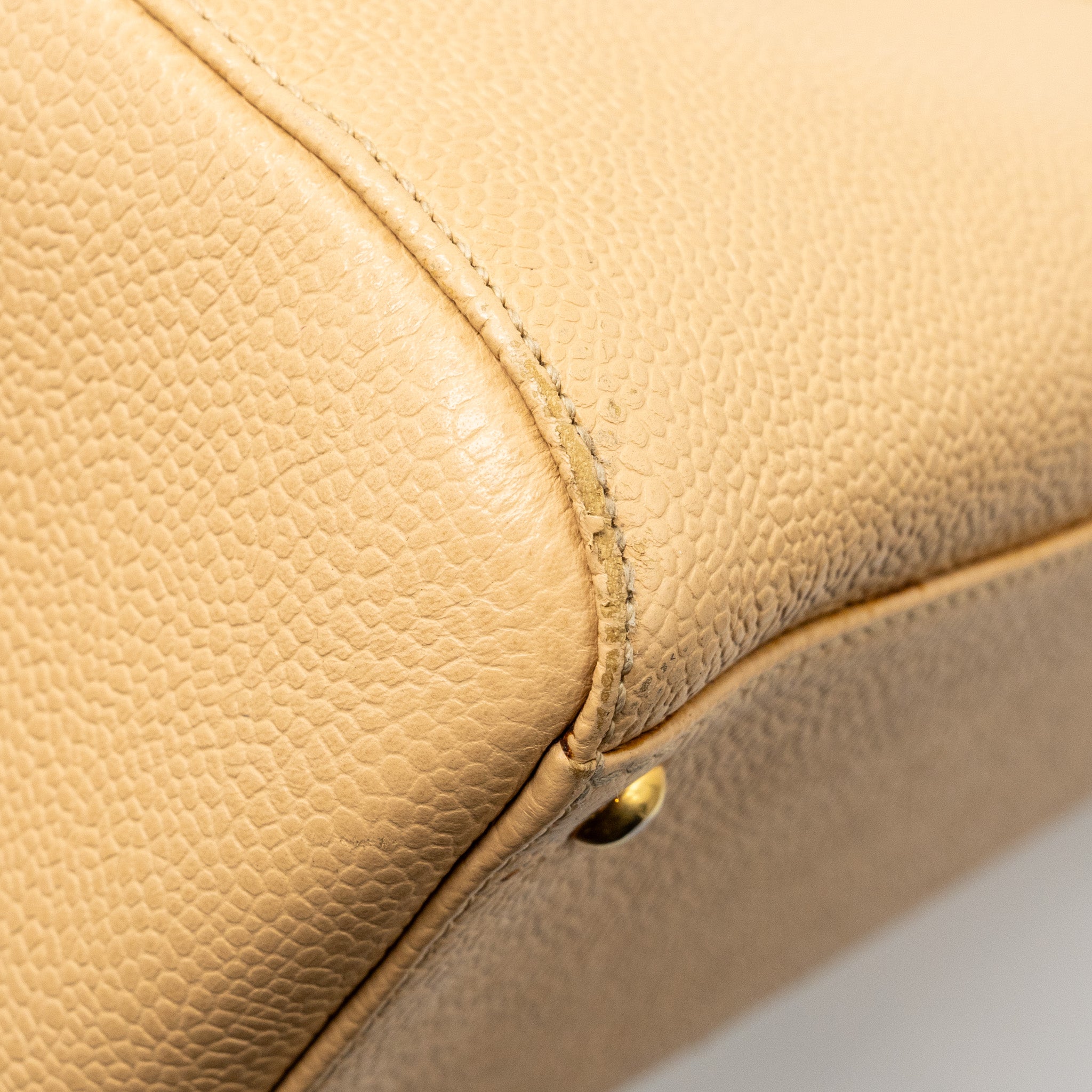 Chanel Vintage Tote Bag Caviar Beige