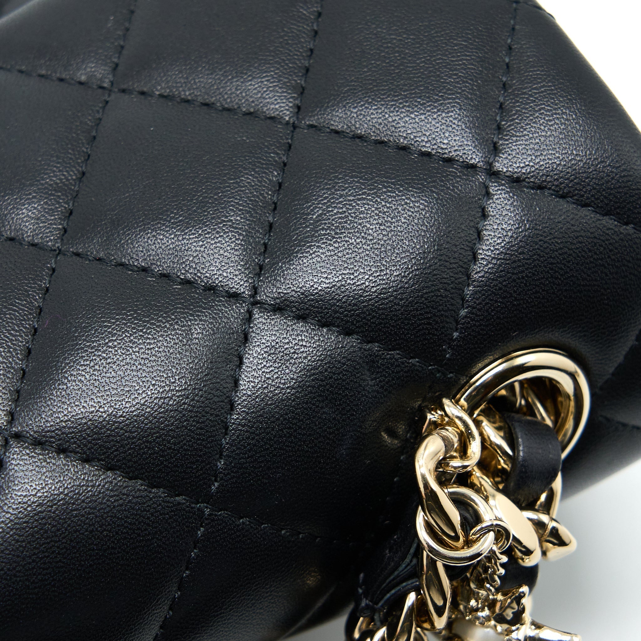 Chanel Mini Rectangular with Coco Bag Charm Limited Edition Lambskin Black L
