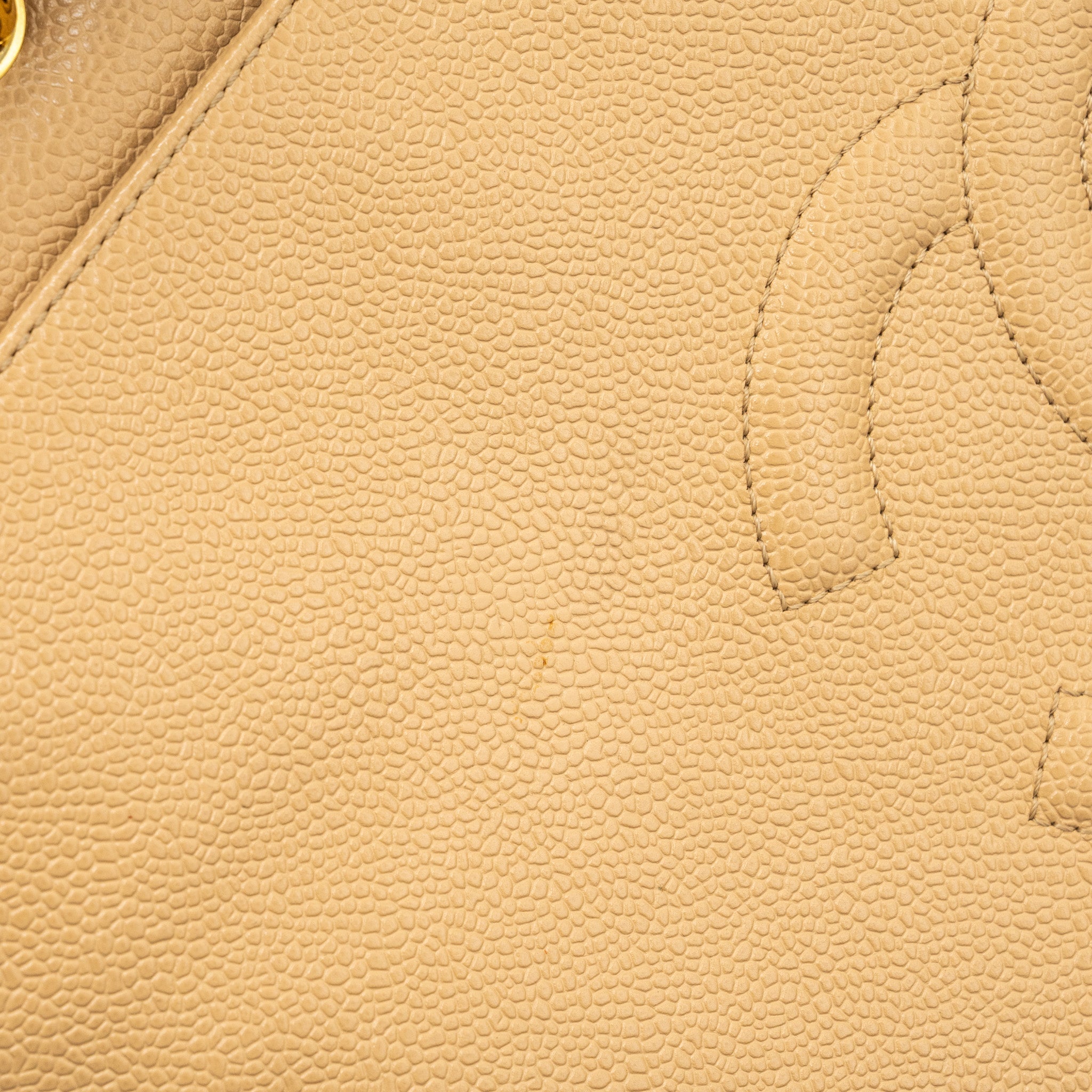 Chanel Vintage Tote Bag Caviar Beige