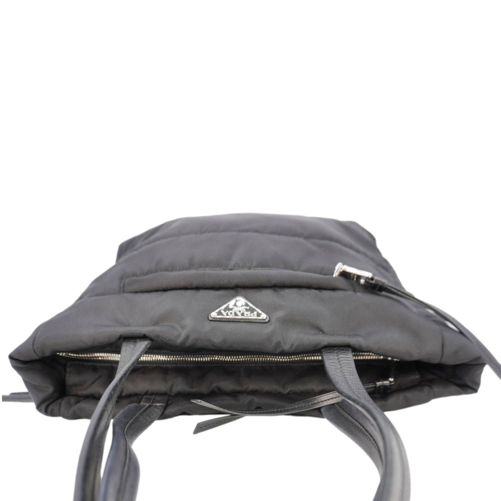 PRADA Tessuto Bomber Nylon Shopping Tote Bag Black