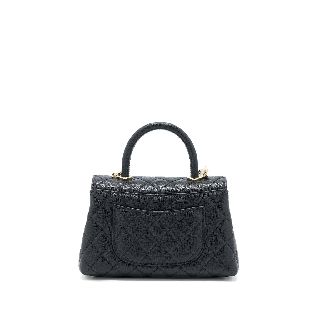 Chanel Small Coco Handle Flap Bag Caviar Black L (Microchip)