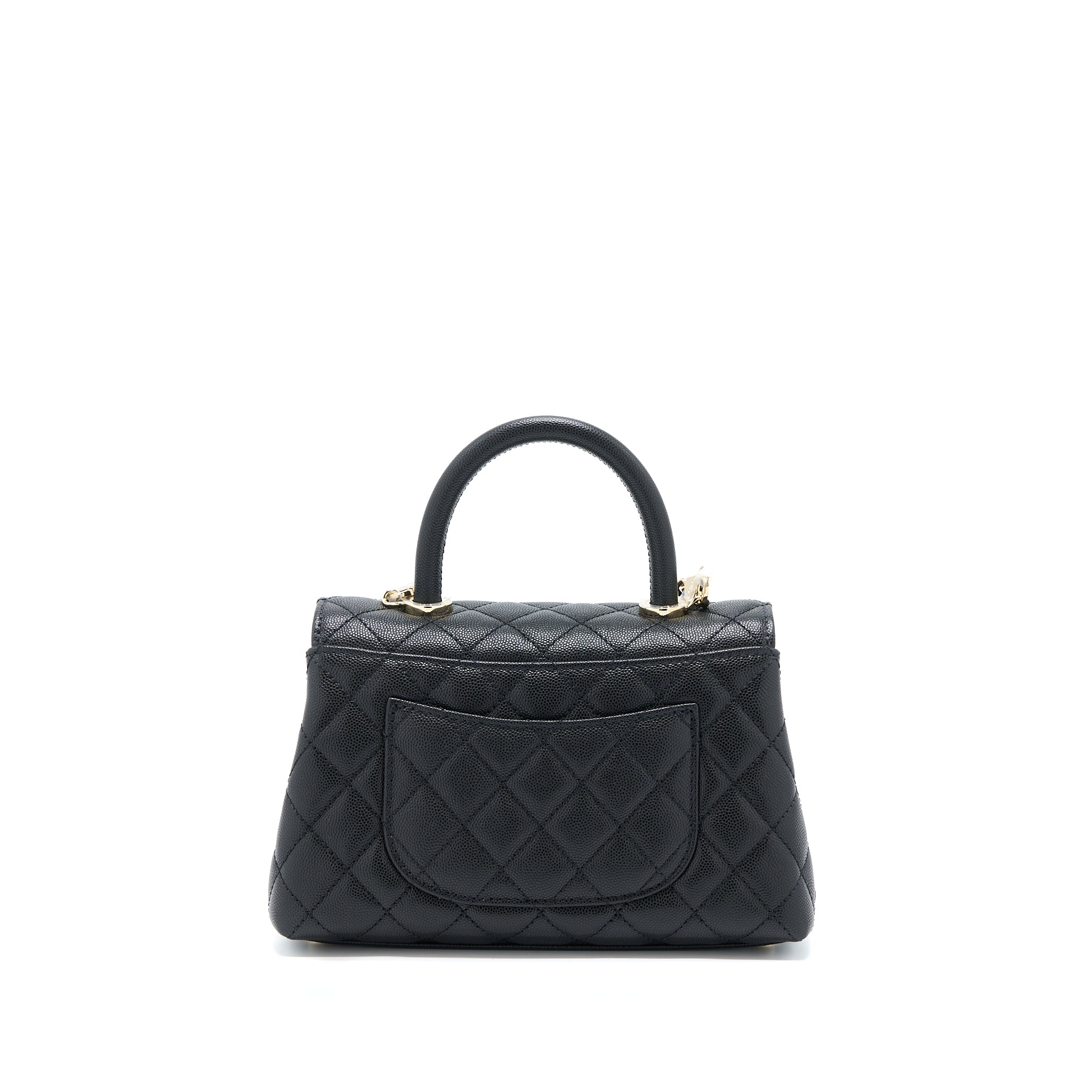 Chanel Small Coco Handle Flap Bag Caviar Black L (Microchip)
