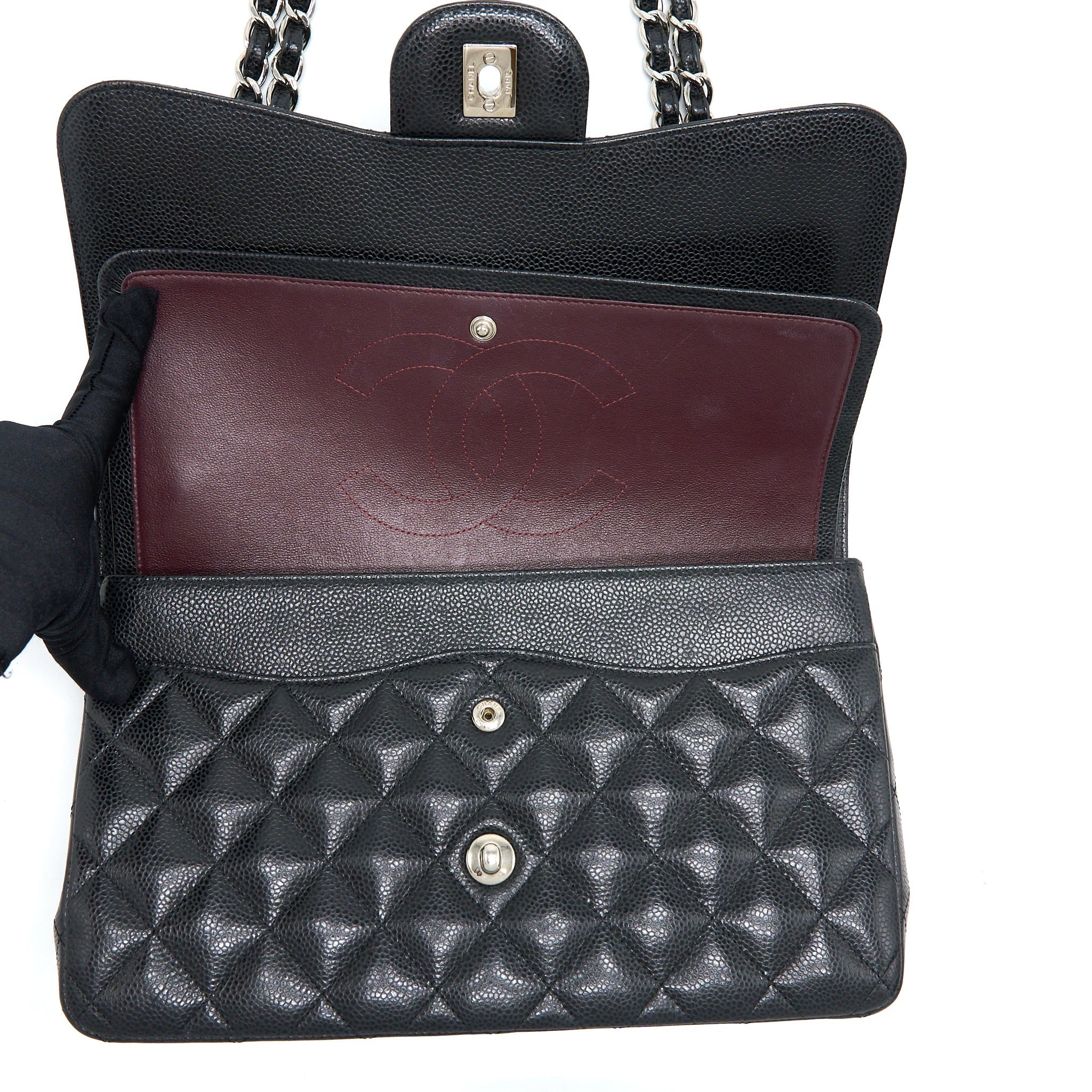 Chanel Classic Jumbo Double Flap Bag Caviar Black