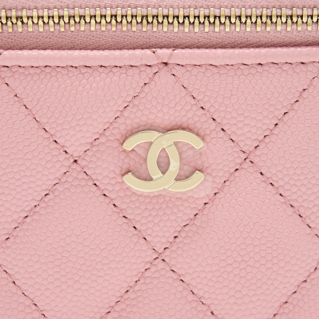 Chanel 22C Mini Vanity With Chain Caviar Pink L