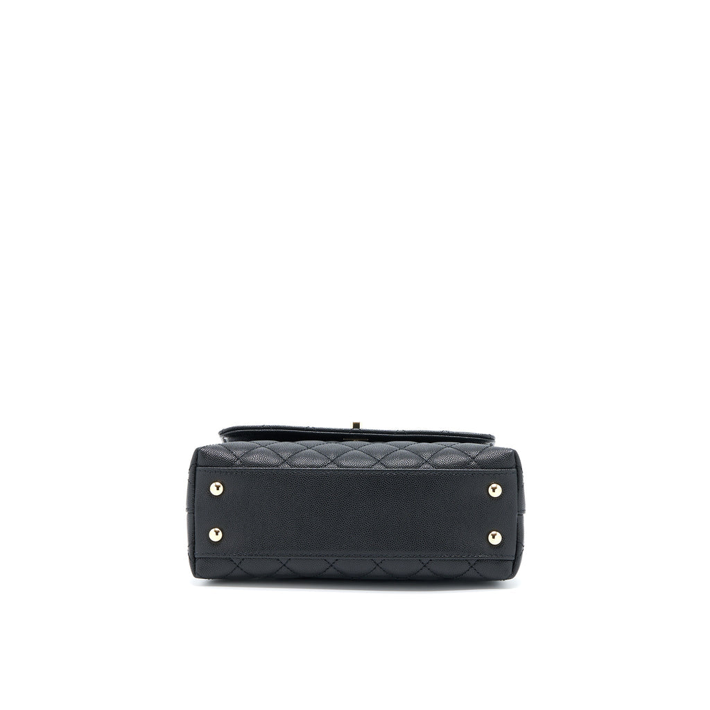Chanel Small Coco Handle Flap Bag Caviar Black L (Microchip)