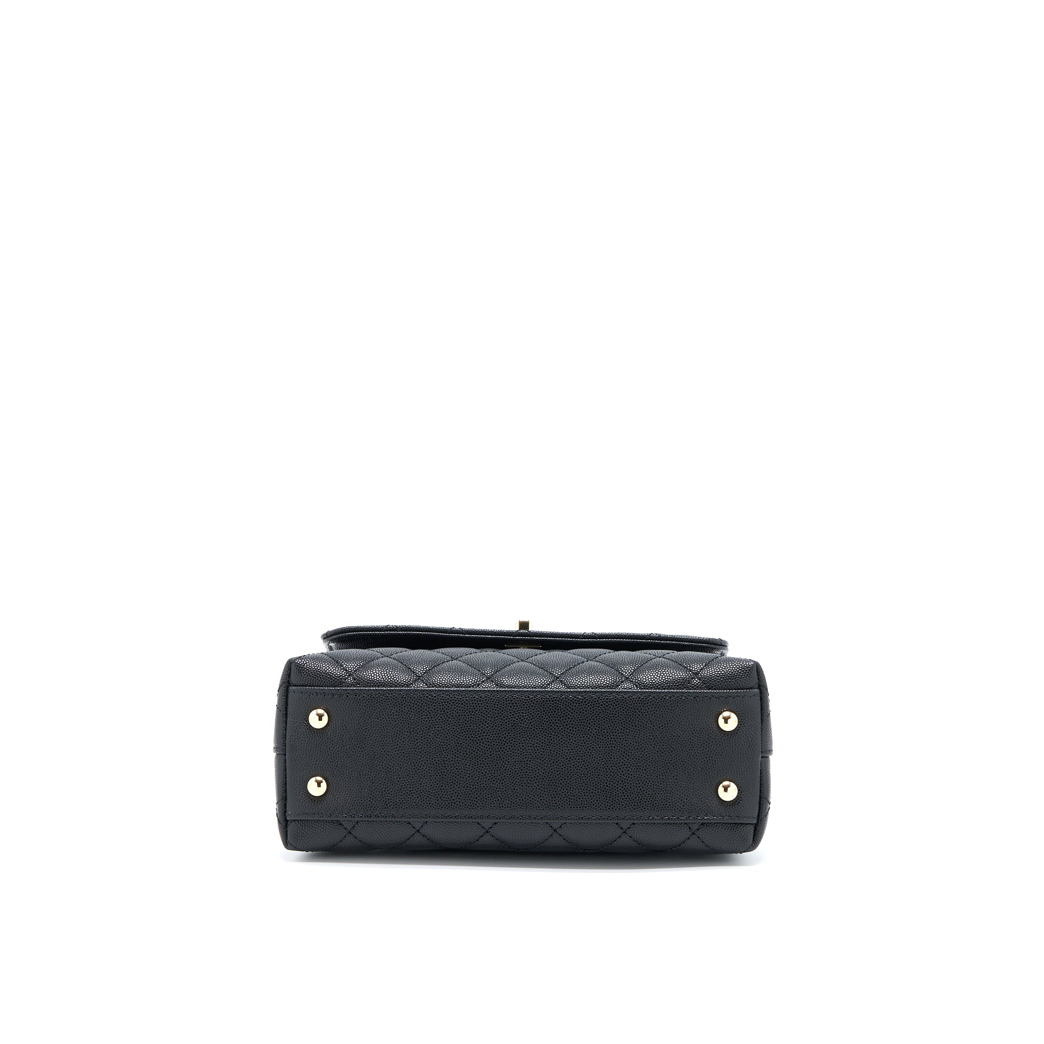 Chanel Small Coco Handle Flap Bag Caviar Black L (Microchip)