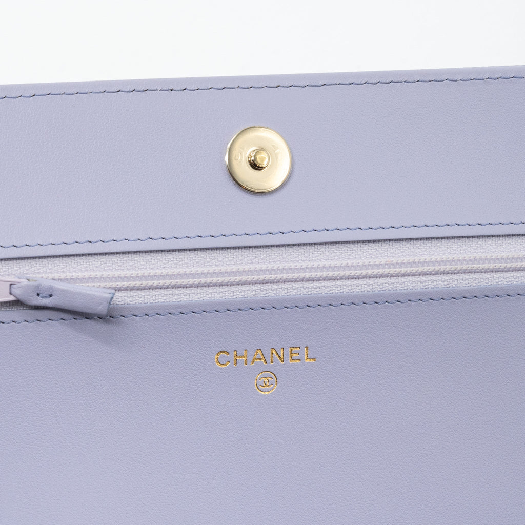 Chanel boy wallet on chain caviar lialic / light purple L (microchip)