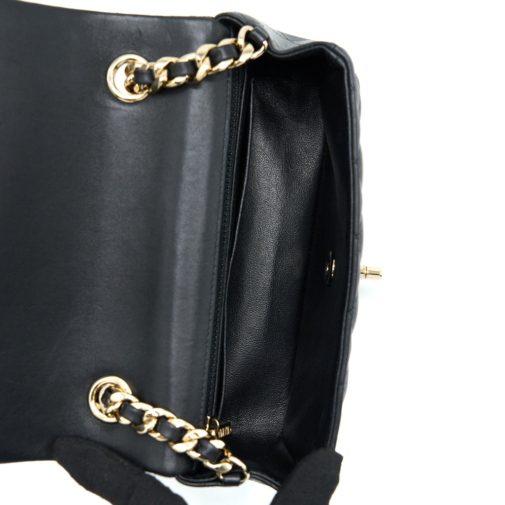 Chanel Mini Rectangular with Coco Bag Charm Limited Edition Lambskin Black L