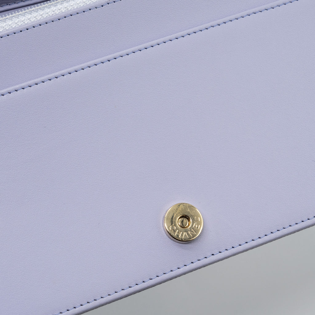Chanel boy wallet on chain caviar lialic / light purple L (microchip)