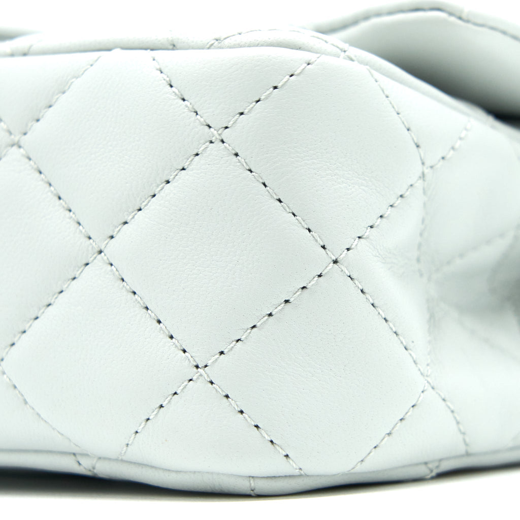 Chanel 23C Pearl Crush Mini Rectangular Lambskin Light Grey Brushed  (Microchip)