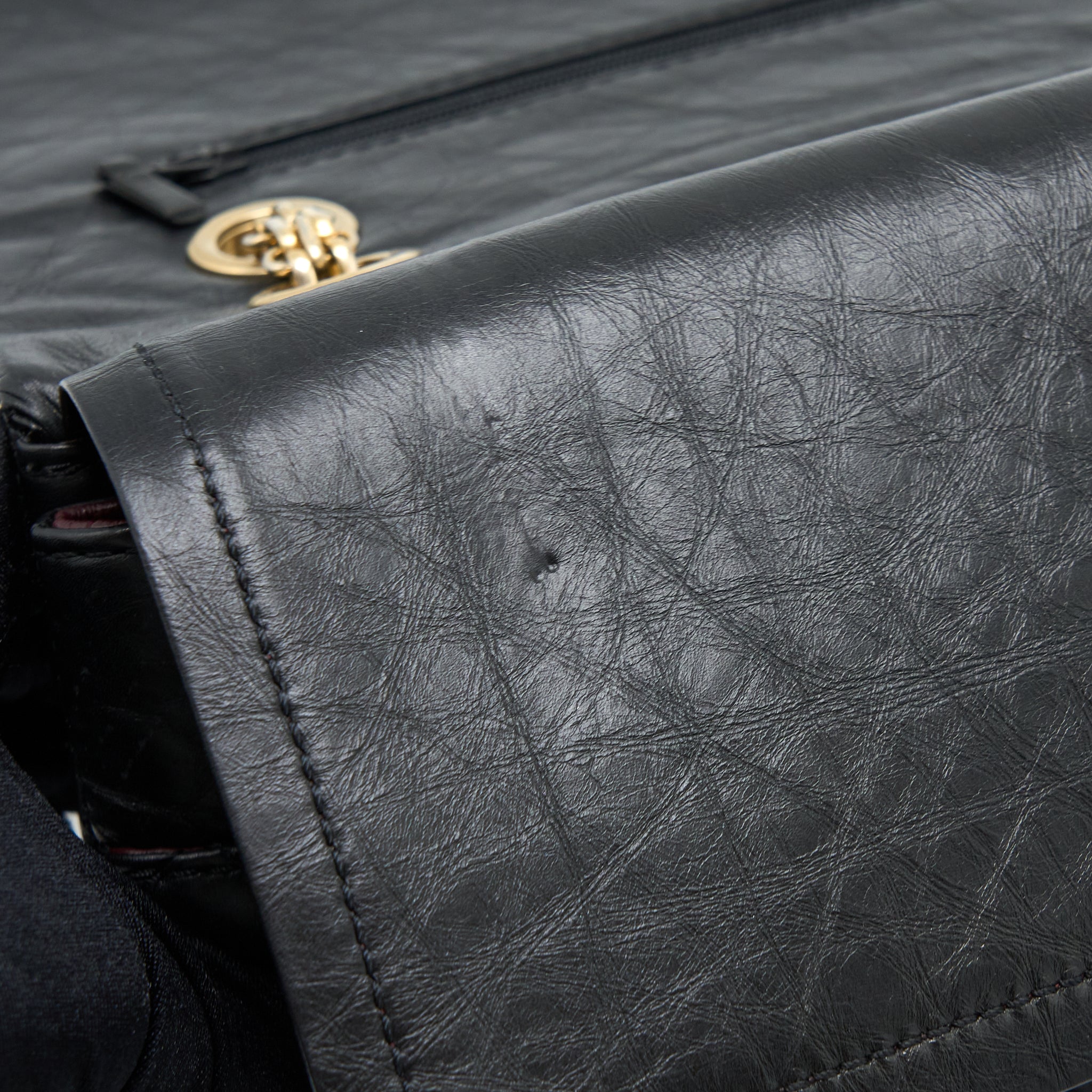 Chanel 2.55 227 Reissue Flap Bag Aged Calfskin Black