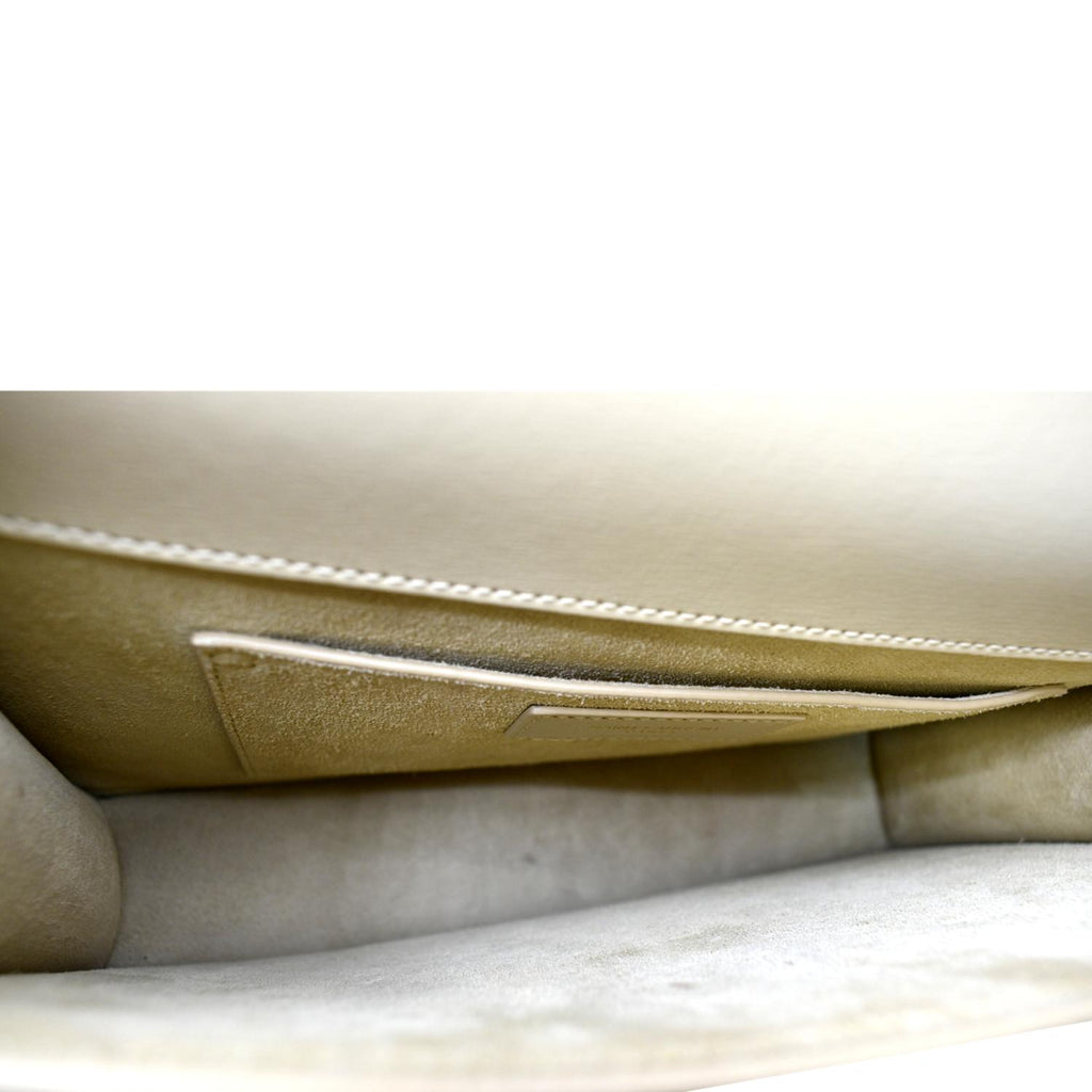 YVES SAINT LAURENT Monogram Sunset Medium Leather Shoulder Bag Beige