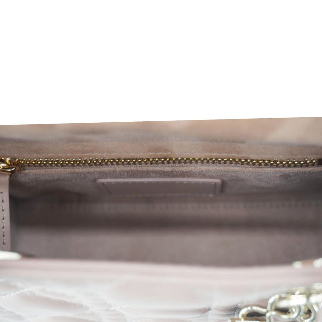 CHRISTIAN DIOR Lady Dior Mini Cannage Leather Crossbody Bag Rose