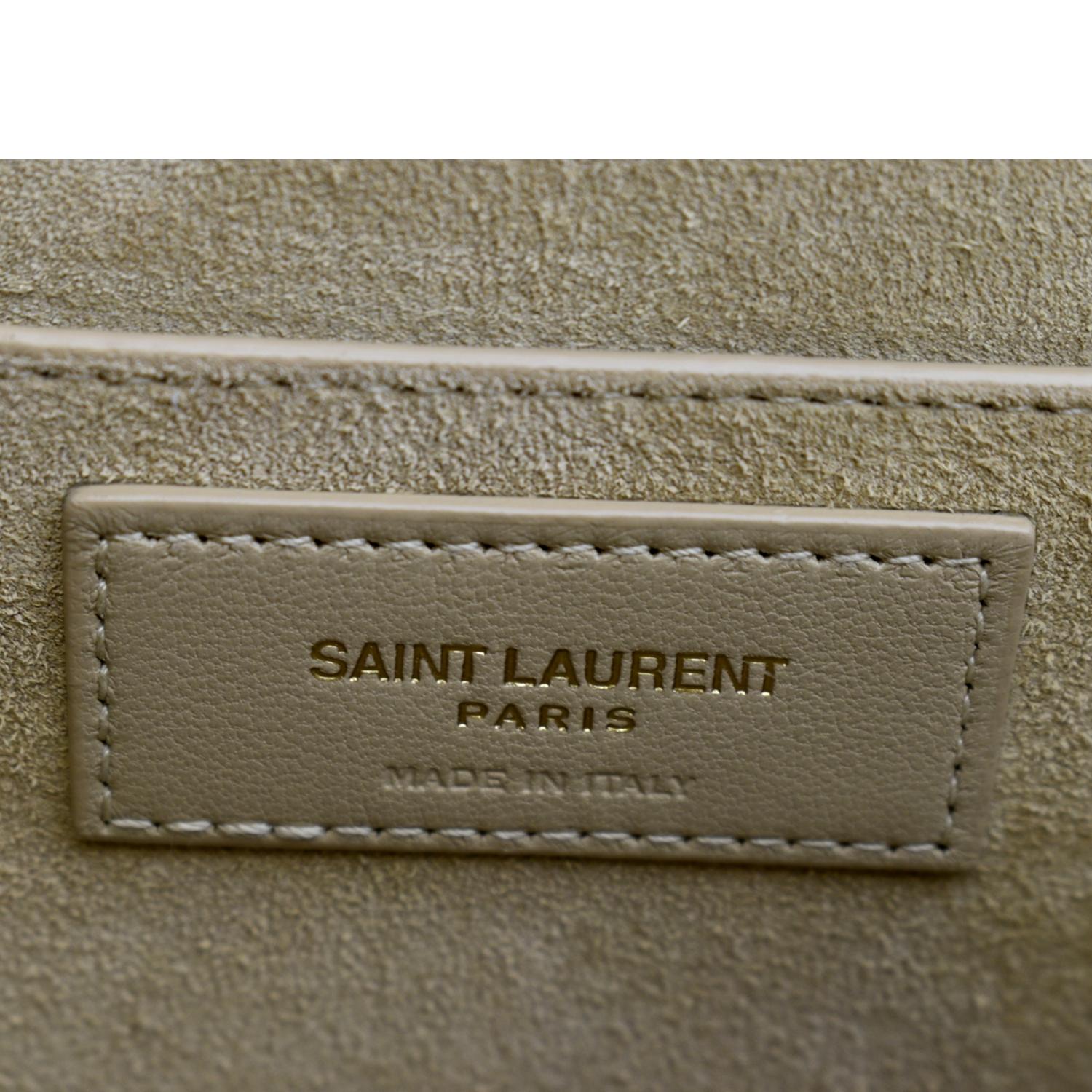 YVES SAINT LAURENT Monogram Sunset Medium Leather Shoulder Bag Beige
