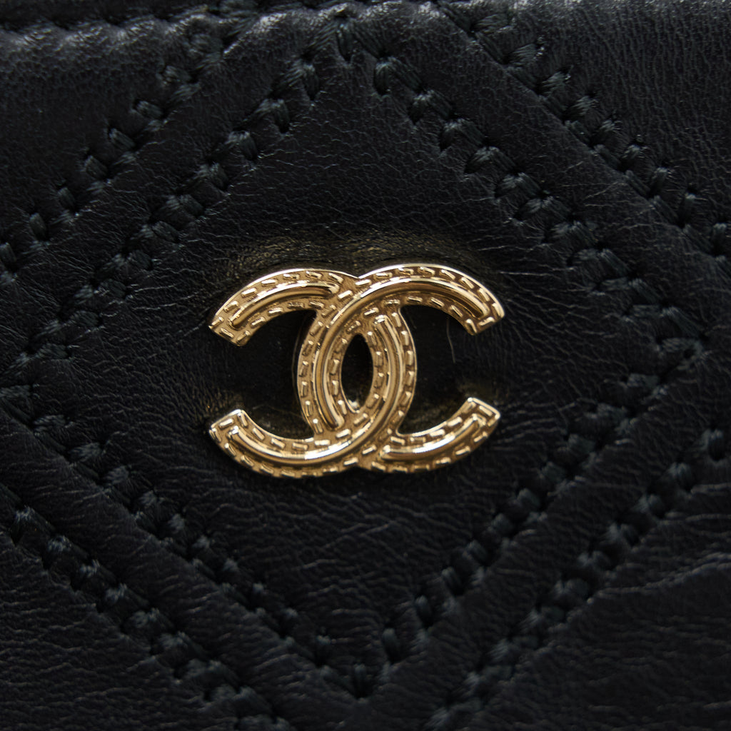 Chanel Quilted Pouch with Tassel Black L