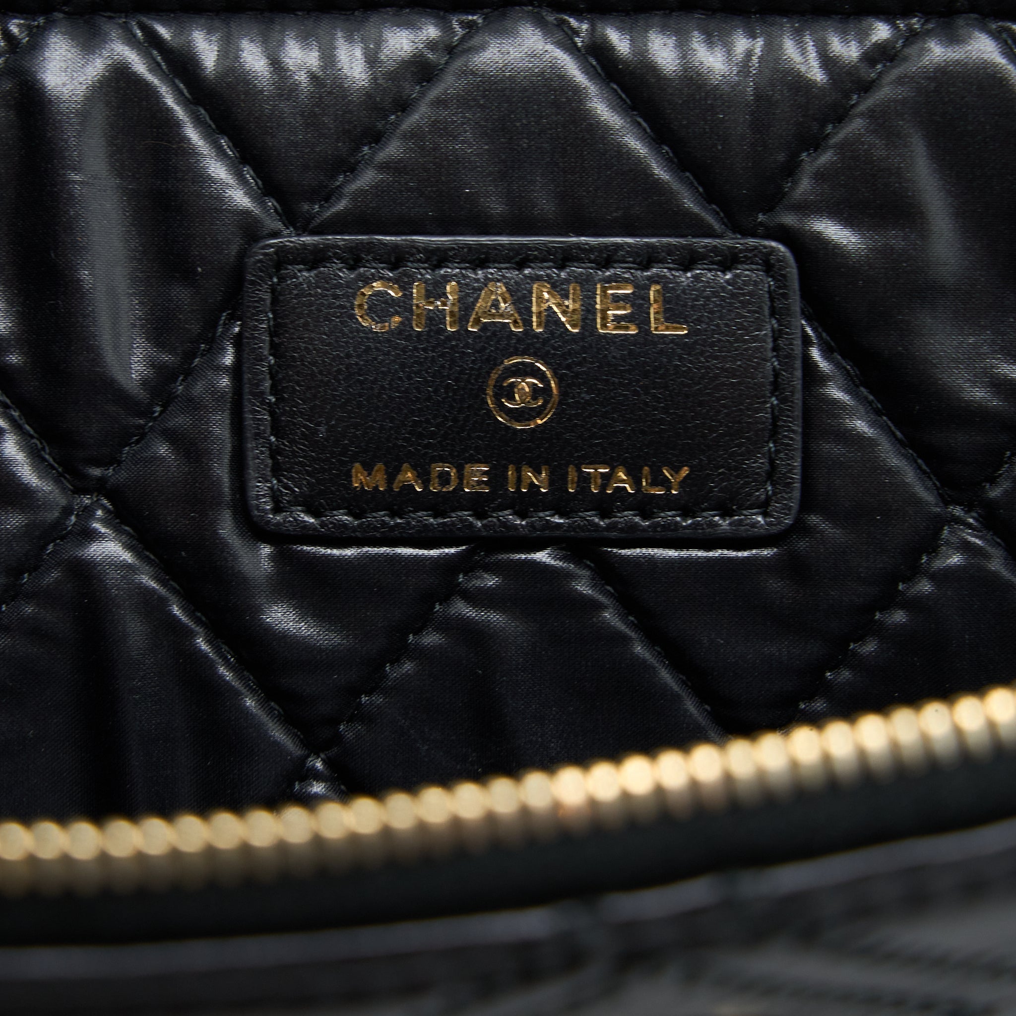 Chanel Quilted Pouch with Tassel Black L