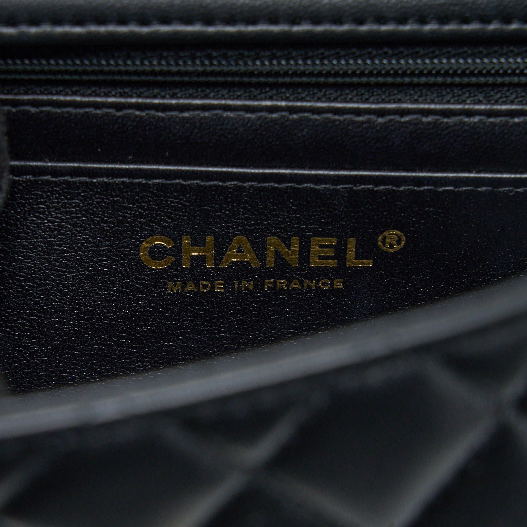 Chanel Top Handle Mini Rectangular Flap Bag Lambskin Black L (Microchip)