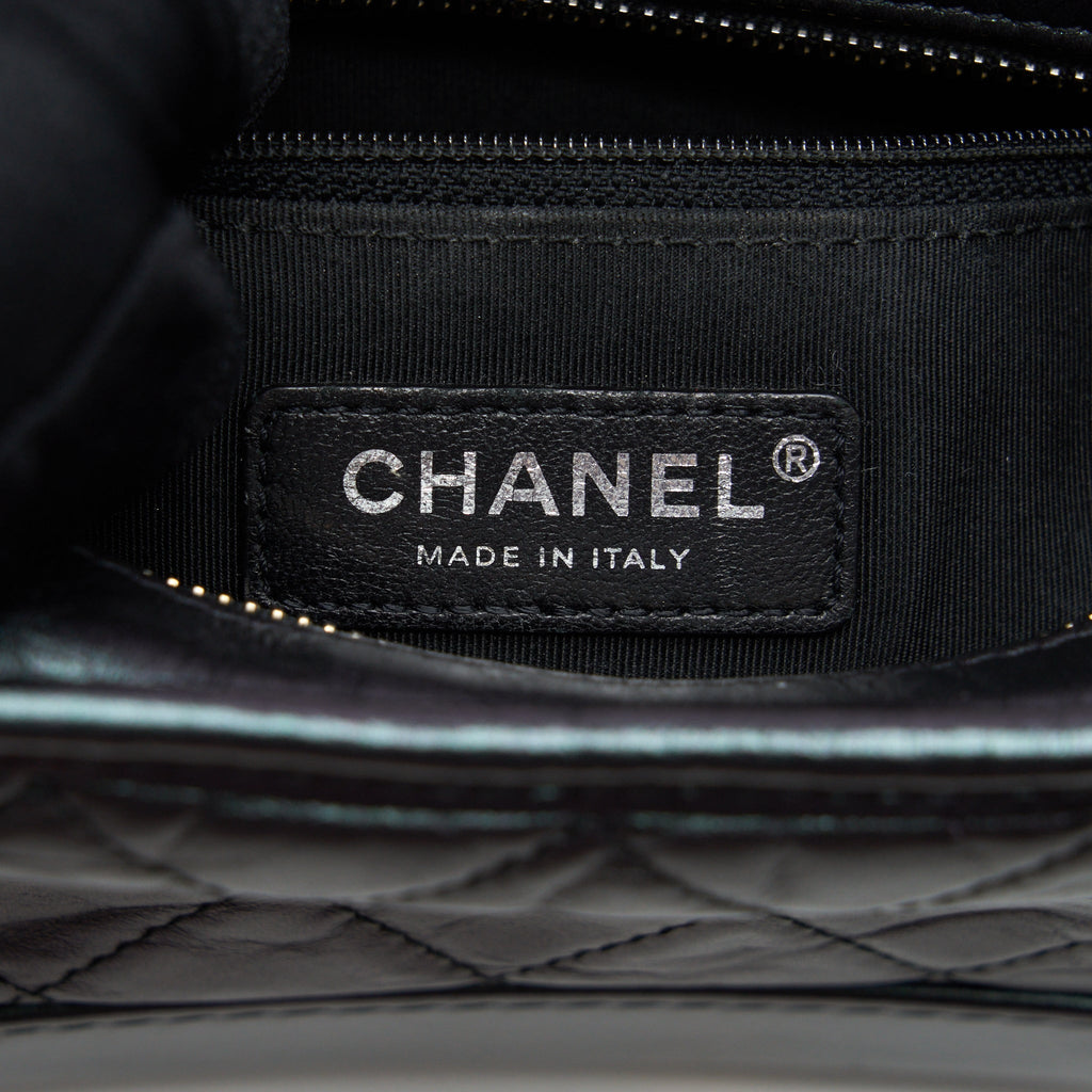 Chanel Small Gabrielle Hobo Bag Lambskin Iridescent Purple Multicolour Hardware