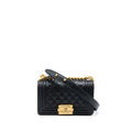 Chanel Small Boy Bag Caviar Black With Brushed (Microchip)