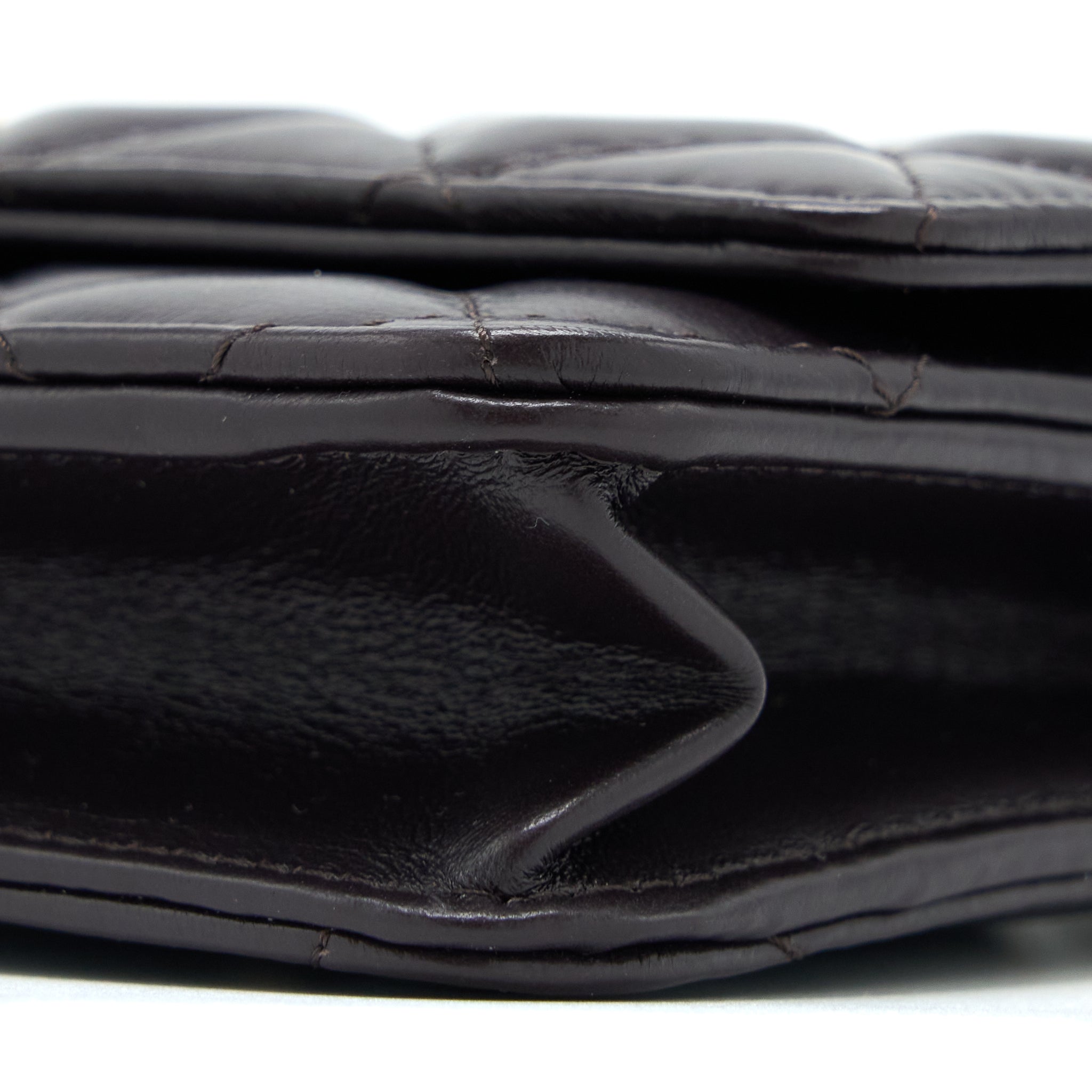Chanel Gold Pillar Wallet On Chain Lambskin Dark Brown Brushed (Microchip)