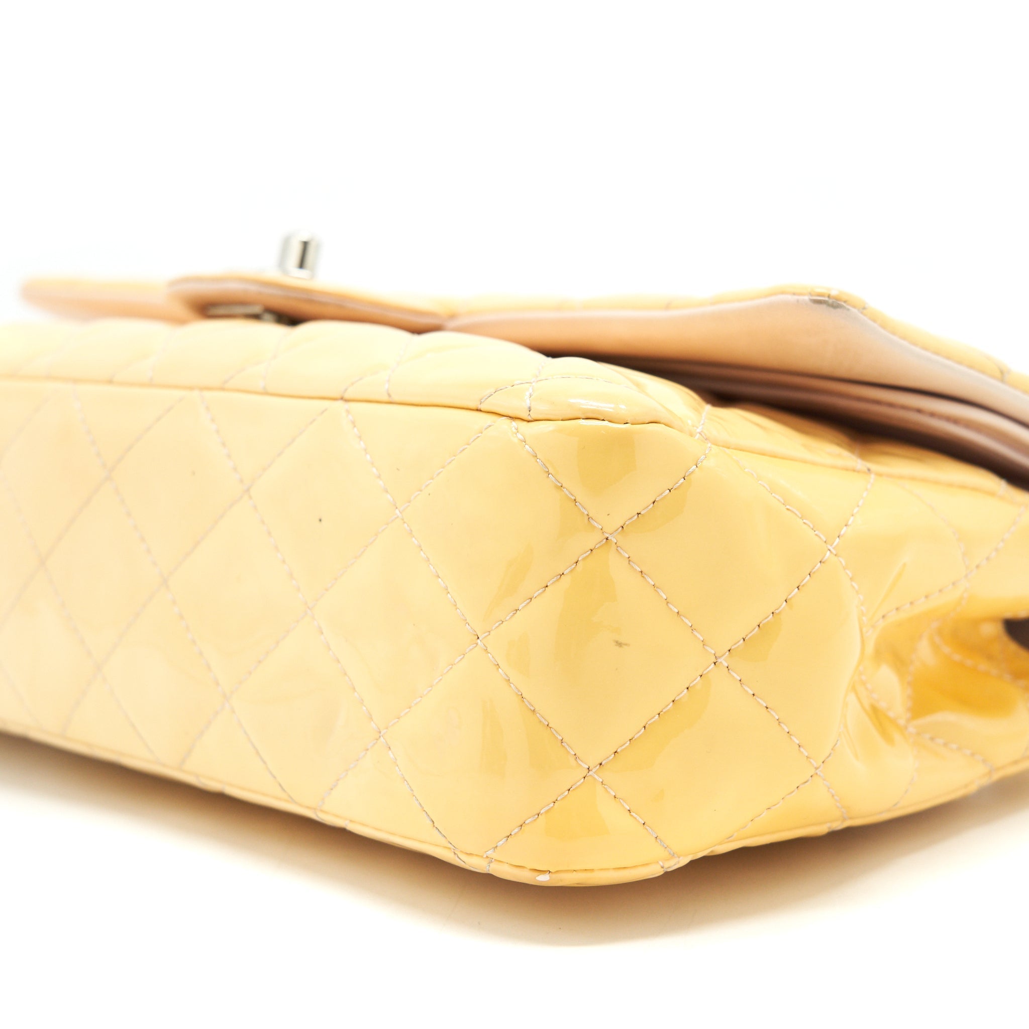 Chanel Medium Classic Double Flap Bag Yellow Patent
