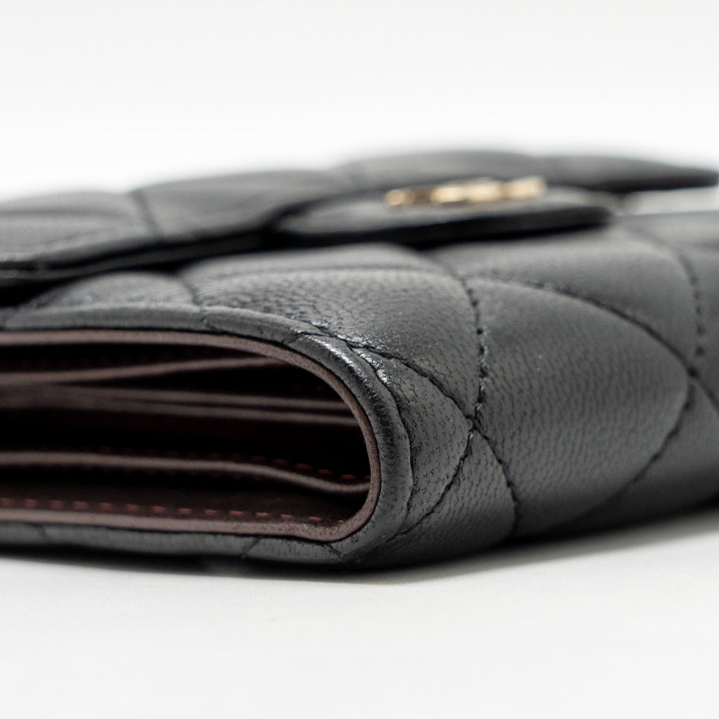 Chanel Classic Small Flap Wallet Lambskin Black L