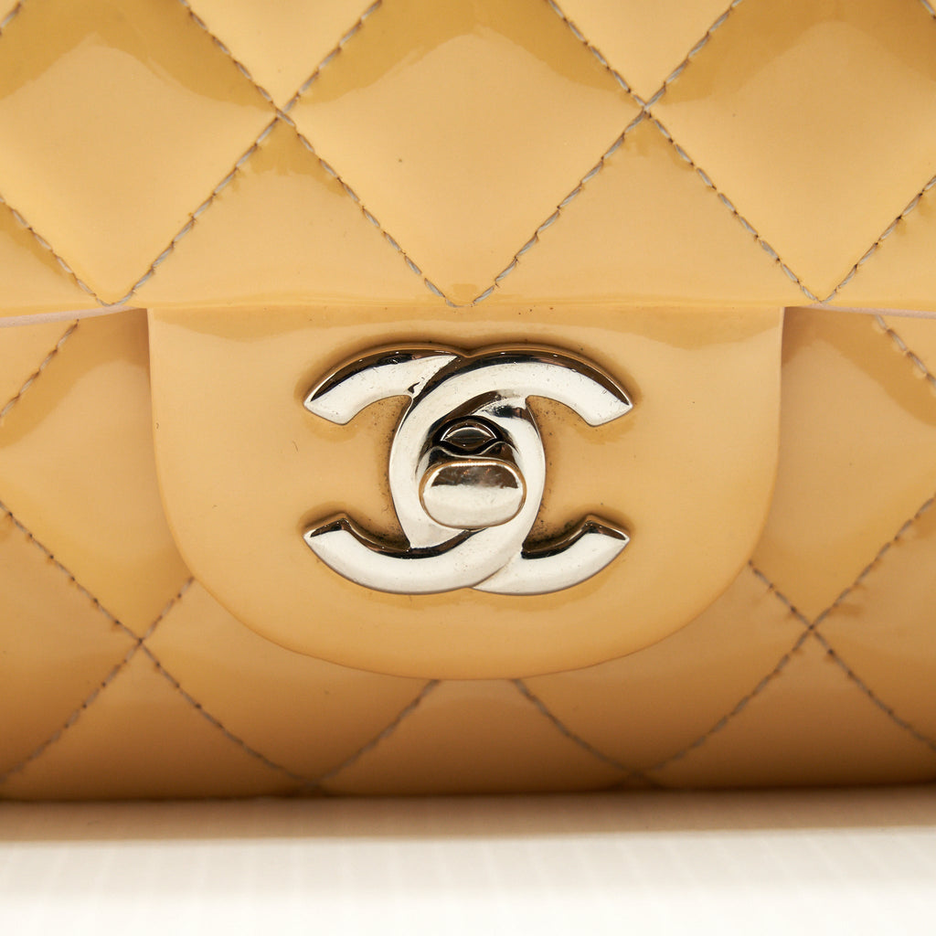 Chanel Medium Classic Double Flap Bag Yellow Patent