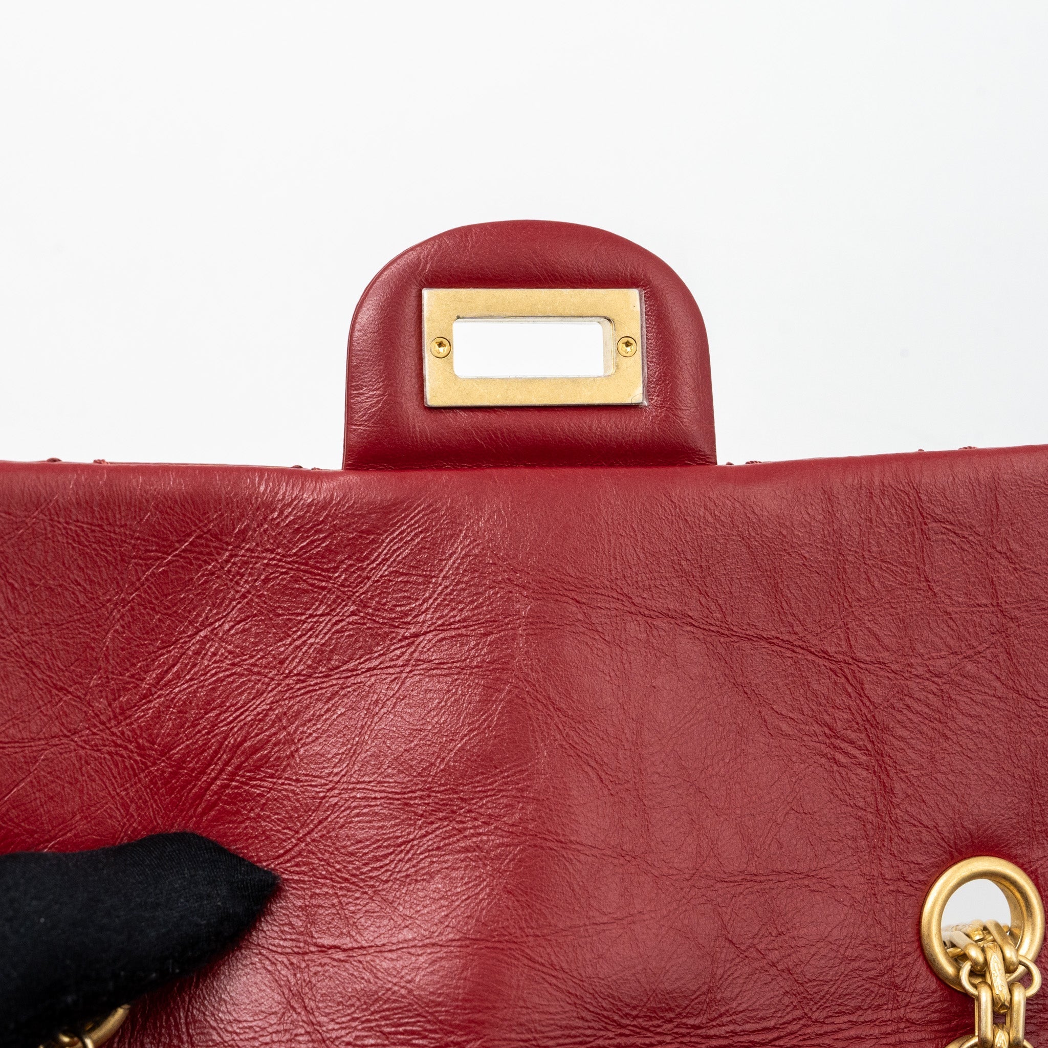Chanel mini 2.55 reissue flap bag aged calfskin red