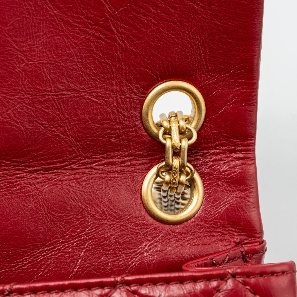 Chanel mini 2.55 reissue flap bag aged calfskin red