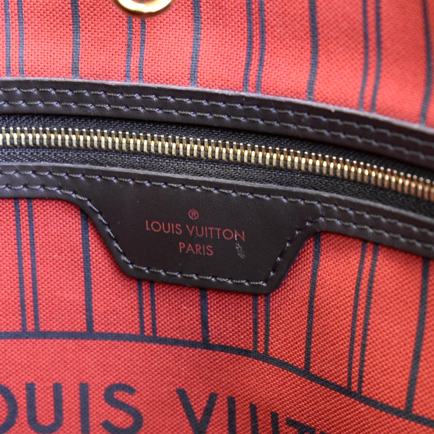LOUIS VUITTON Neverfull GM Damier Ebene Tote Shoulder Bag Brown