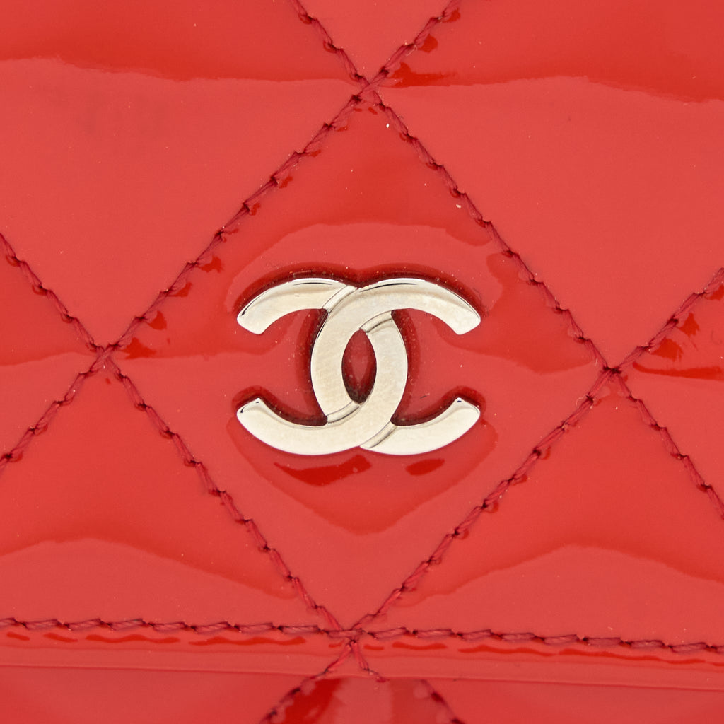 Chanel Classic Wallet On Chain Patent Red