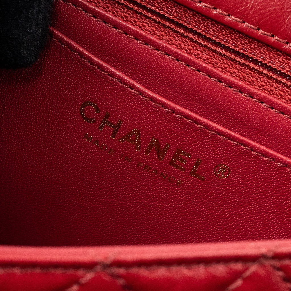 Chanel mini 2.55 reissue flap bag aged calfskin red