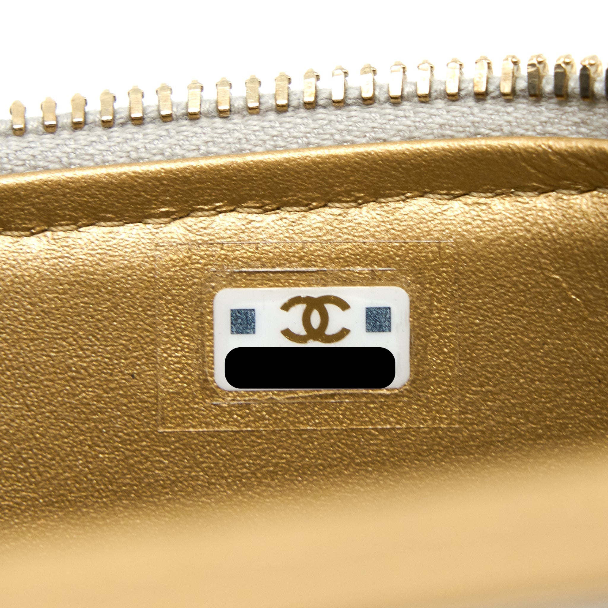 Chanel 22B Pearl Crush Long Vanity with Chain Lambskin Grey