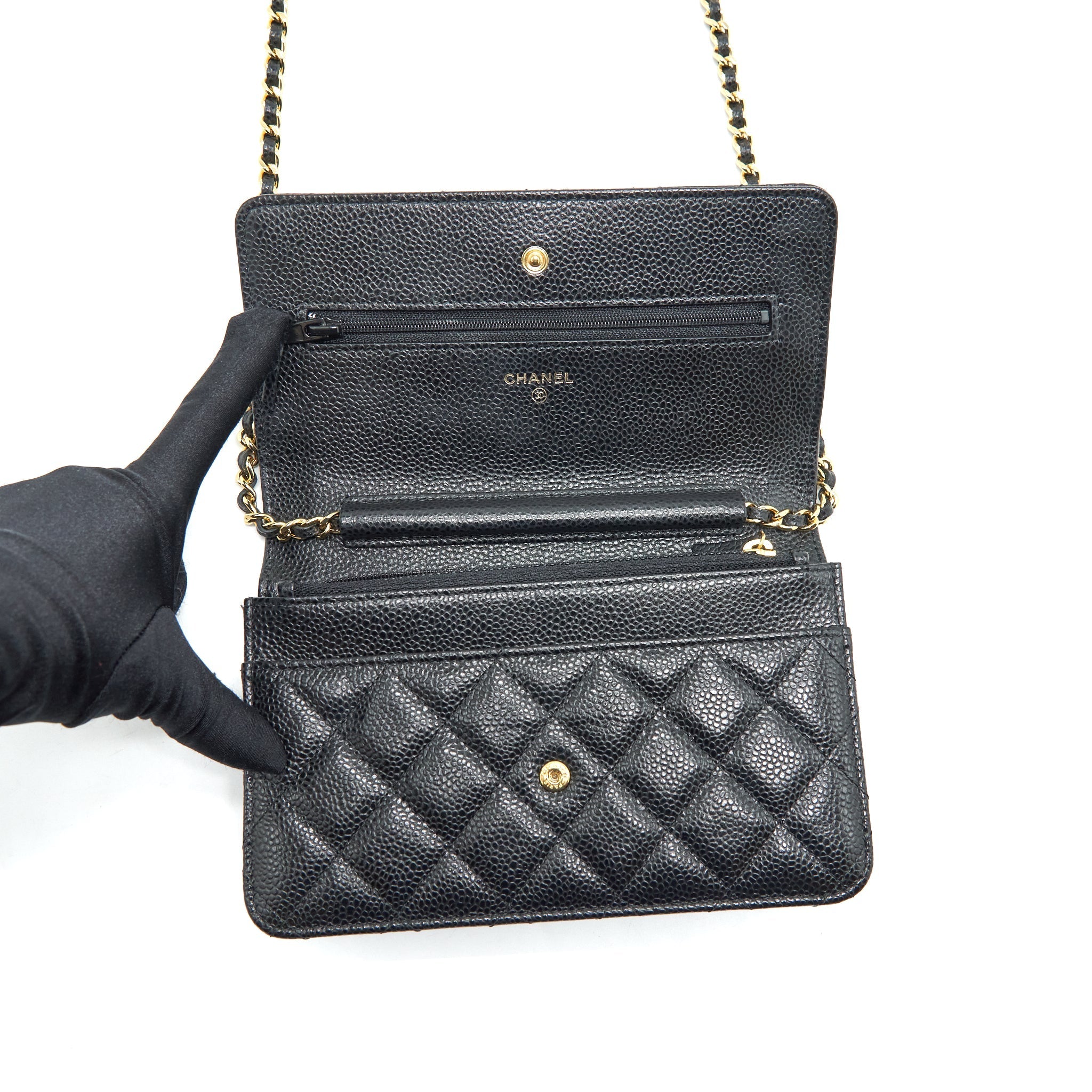 Chanel Classic Wallet On Chain Caviar Black