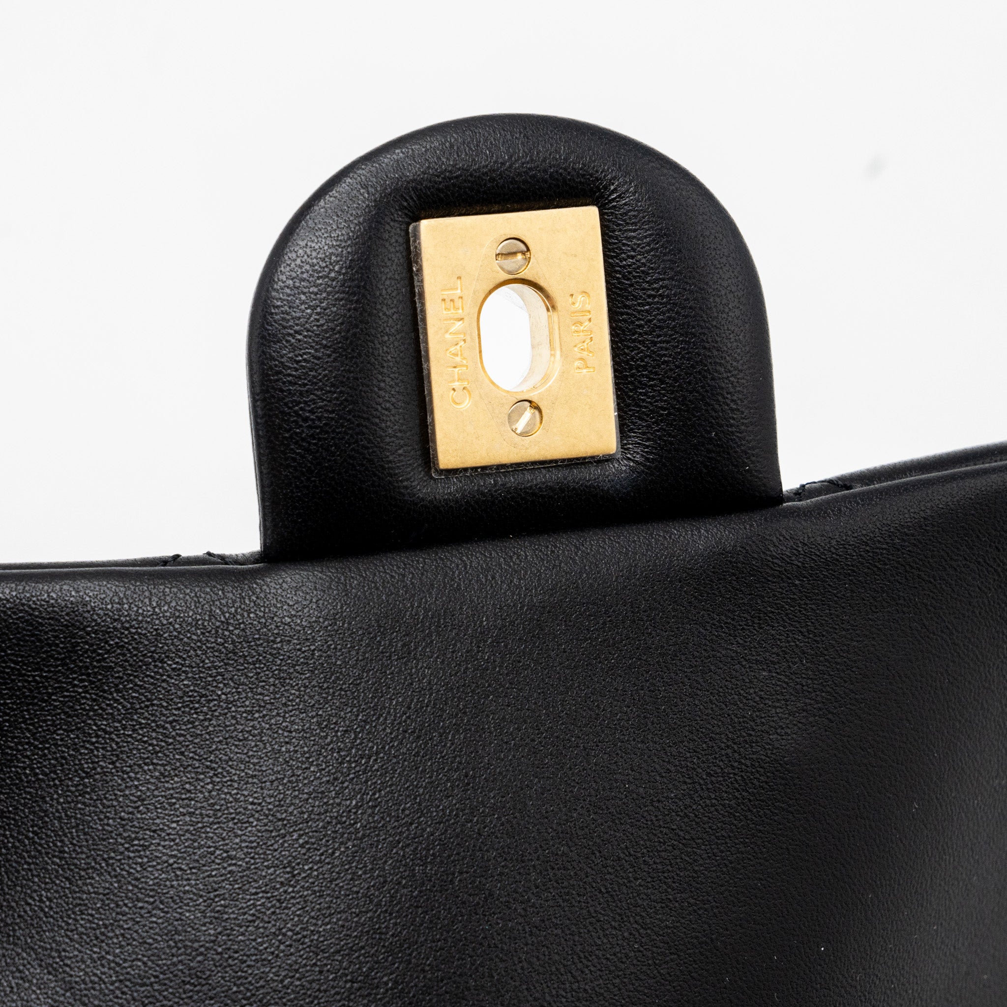 CHANEL PEARL CRUSH MINI RECTANGULAR LAMBSKIN BLACK BRUSHED  (MICROCHIP)