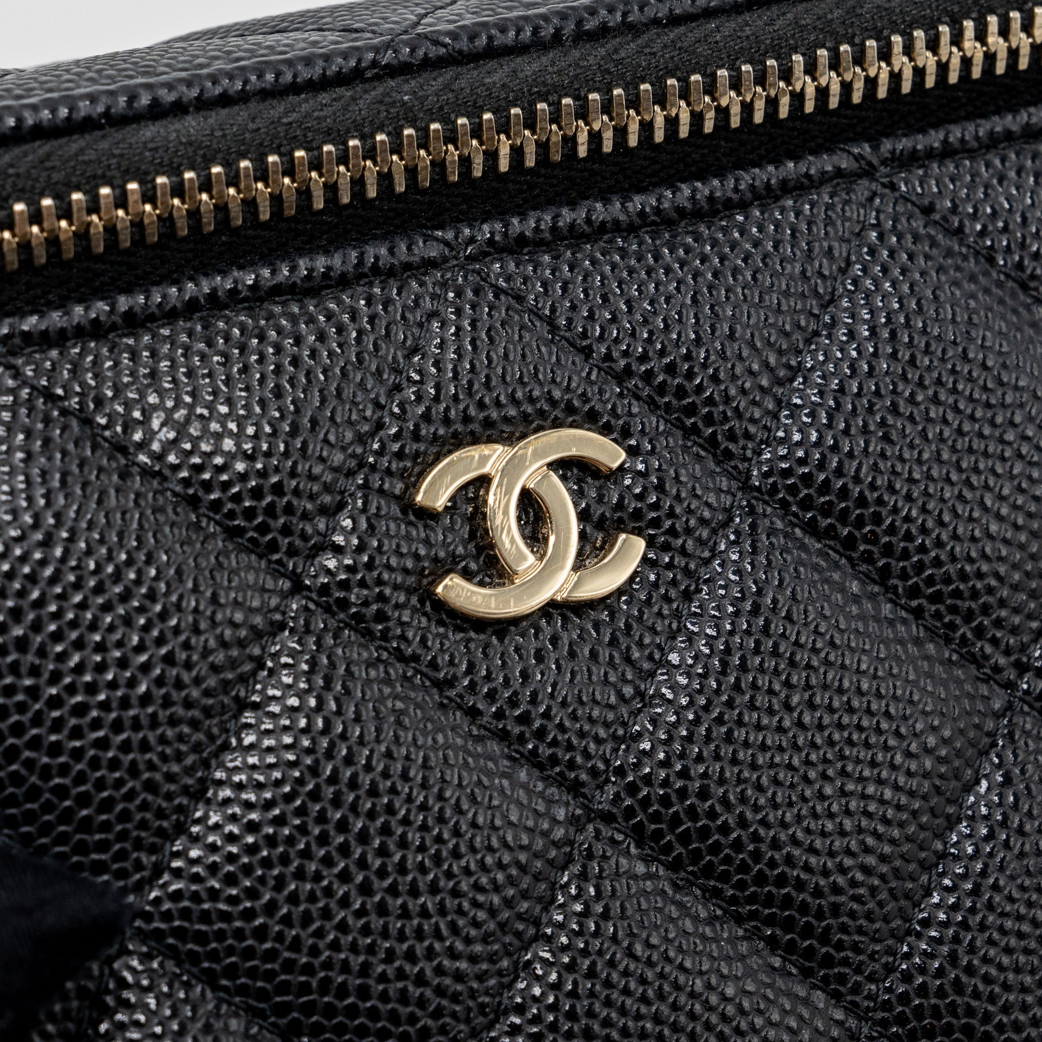 Chanel Long Vanity Case Caviar Black L