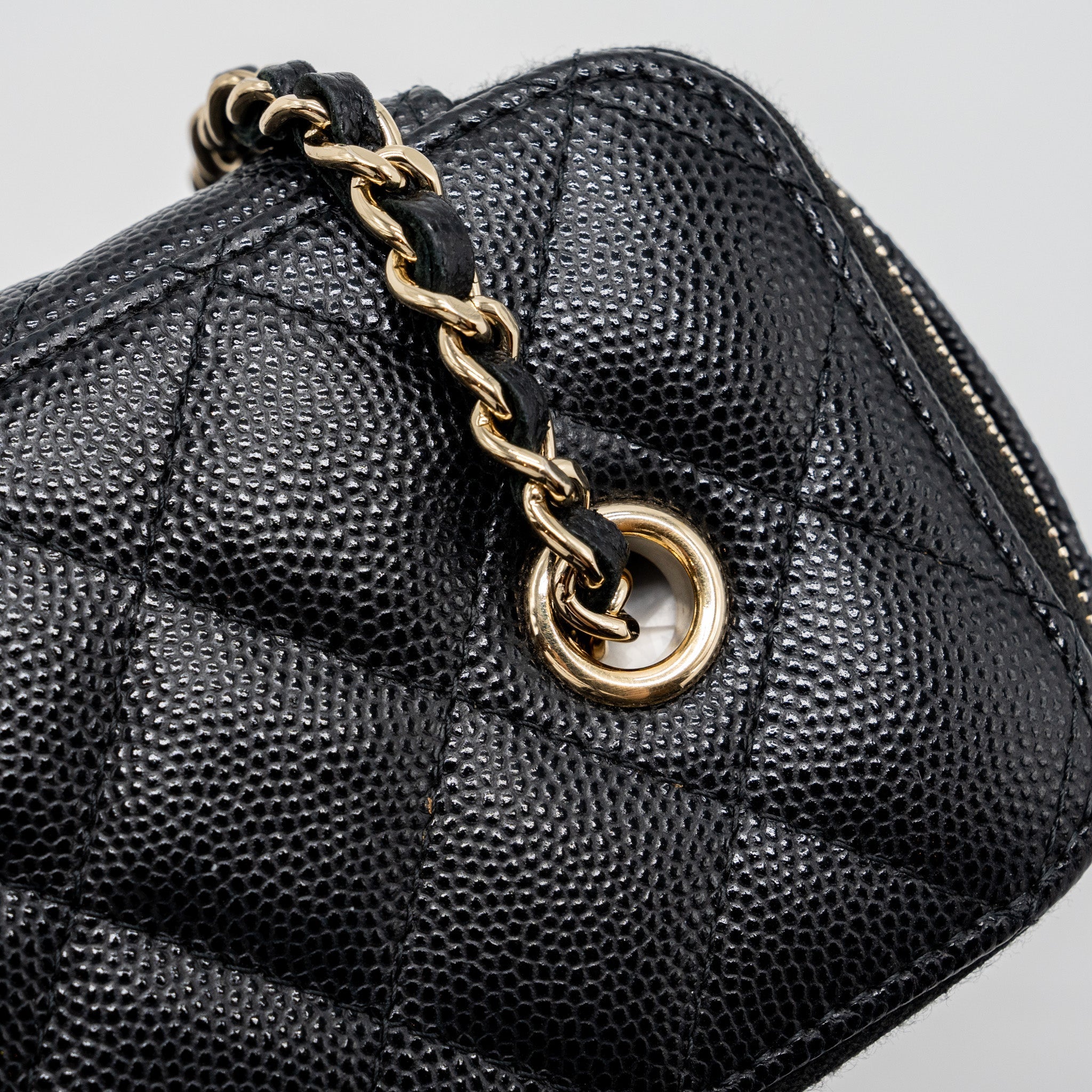 Chanel Long Vanity Case Caviar Black L