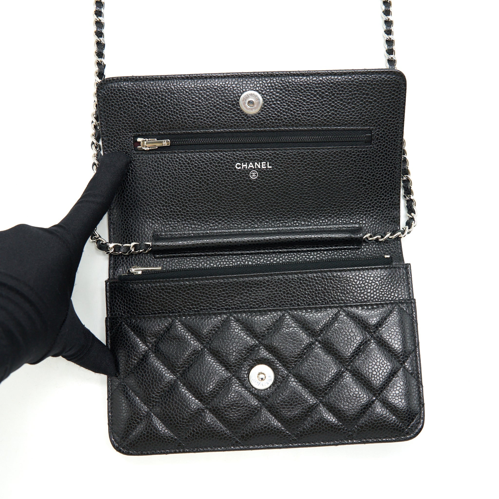 Chanel Classic Wallet On Chain Caviar Black