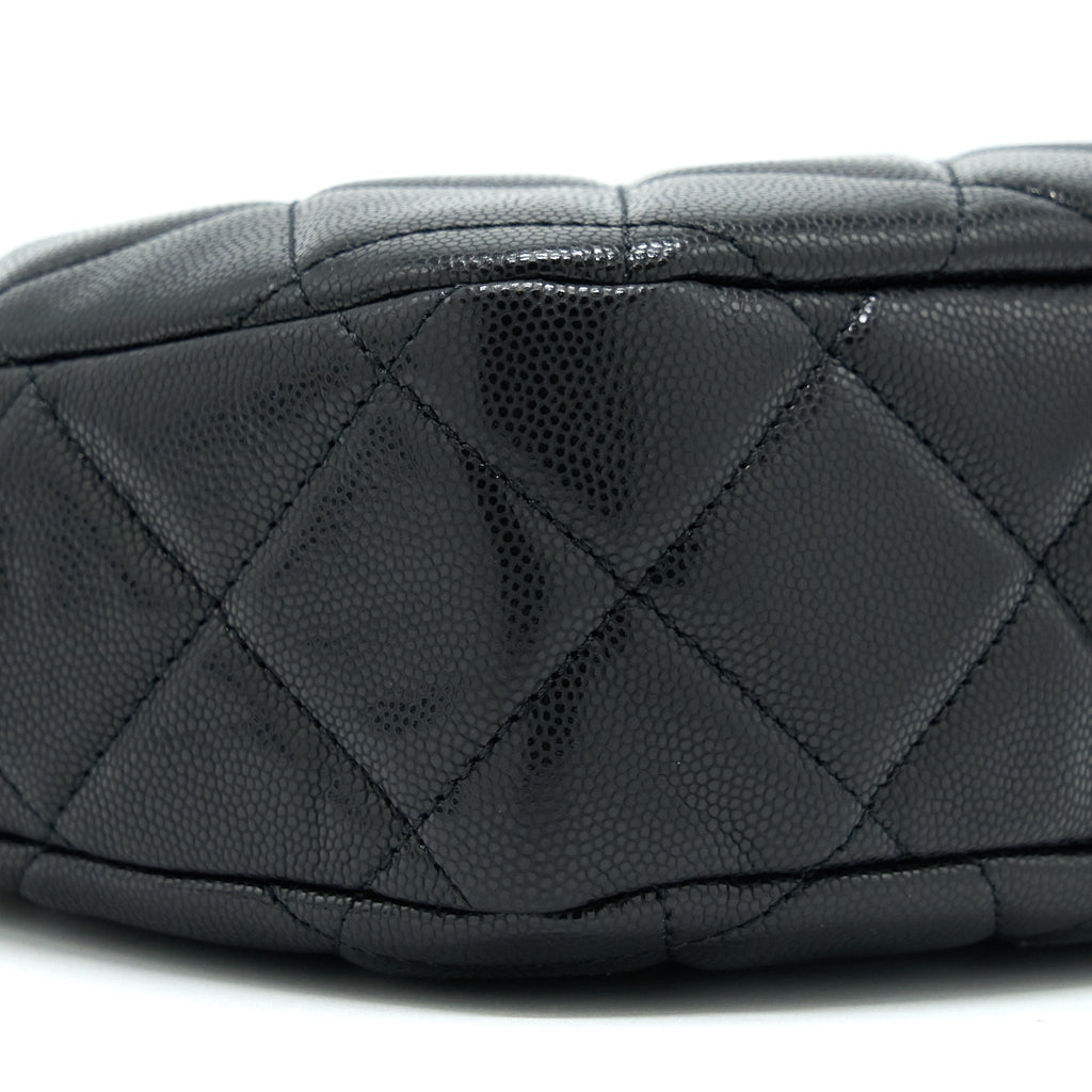 Chanel 22A Twist Your Buttons Hobo Shoulder Bag Caviar Black