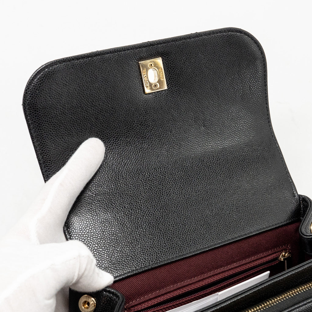 Chanel Small Business Affinity Caviar Black L