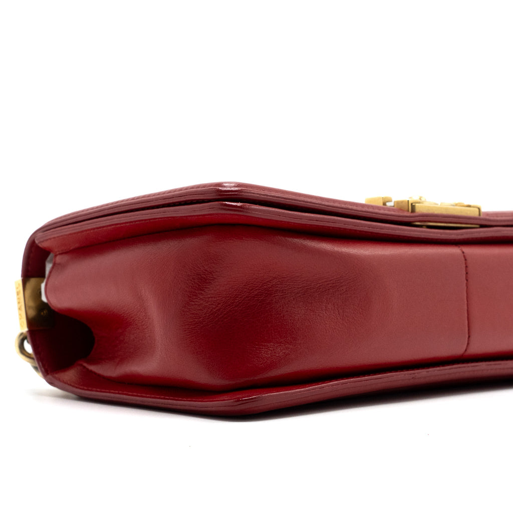 Chanel Medium Boy Bag Lambskin Red Brushed