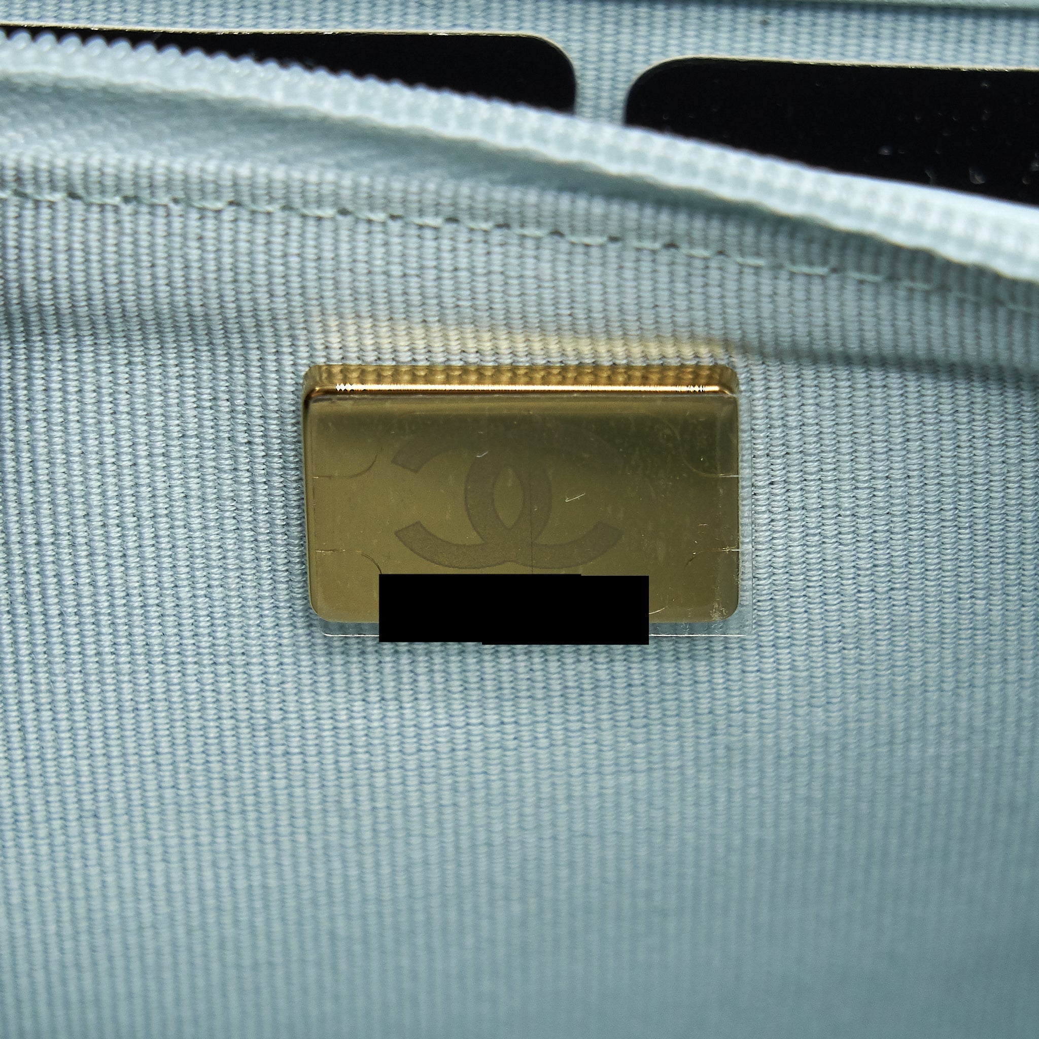 Chanel Ribbon Wallet on chain lambskin light blue L