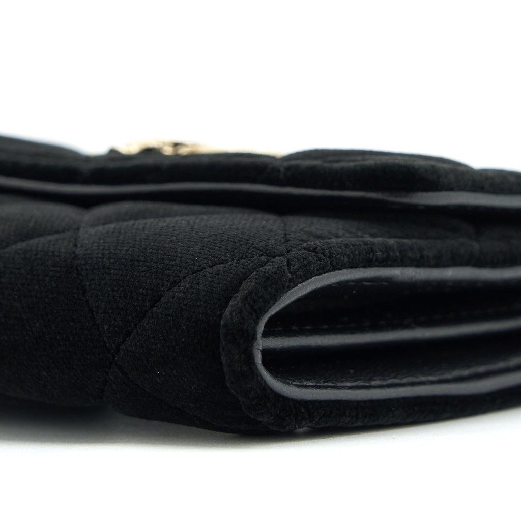 Chanel Small Flap Wallet Velvet Black L