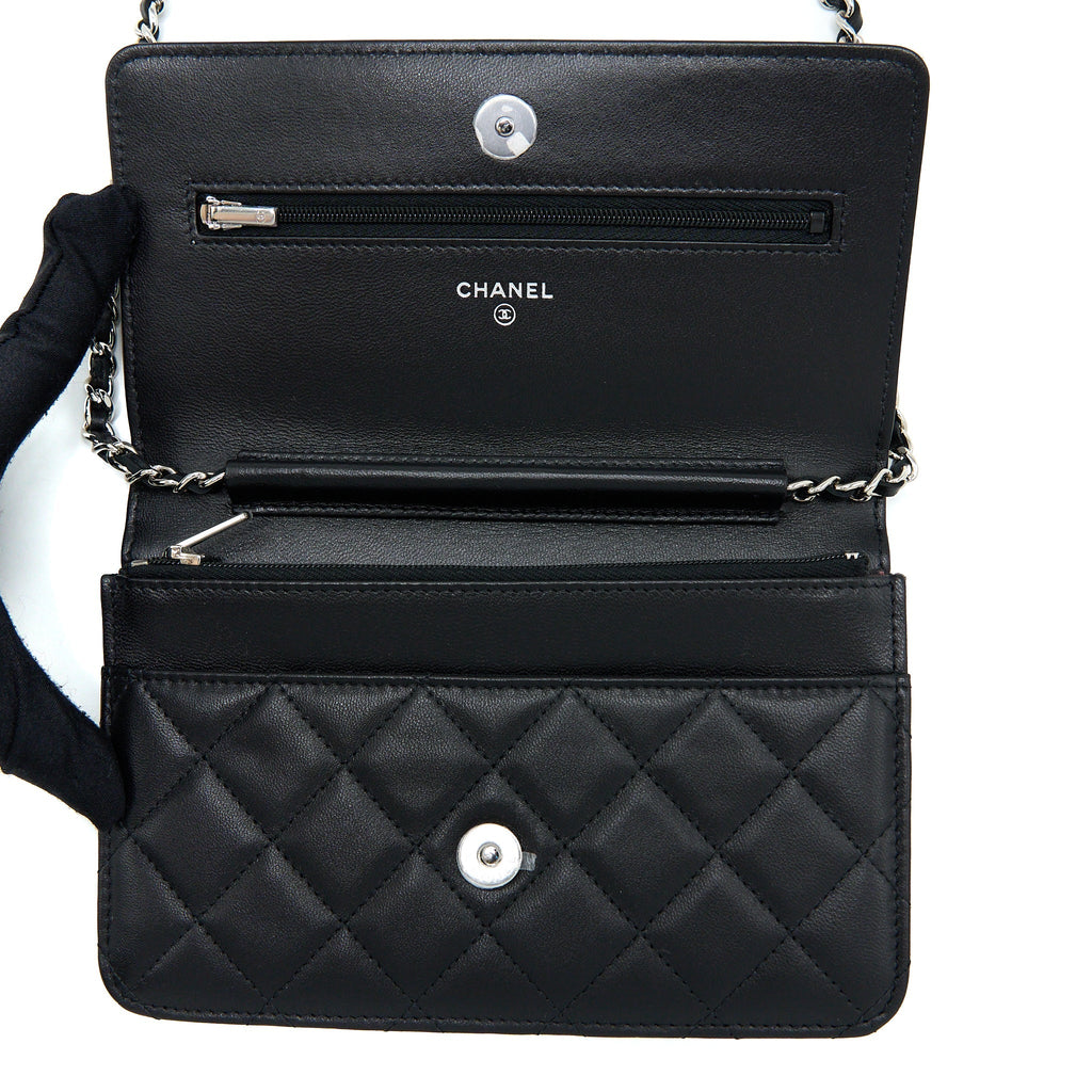 Chanel Classic Wallet on Chain Lambskin Black  (Microchip)