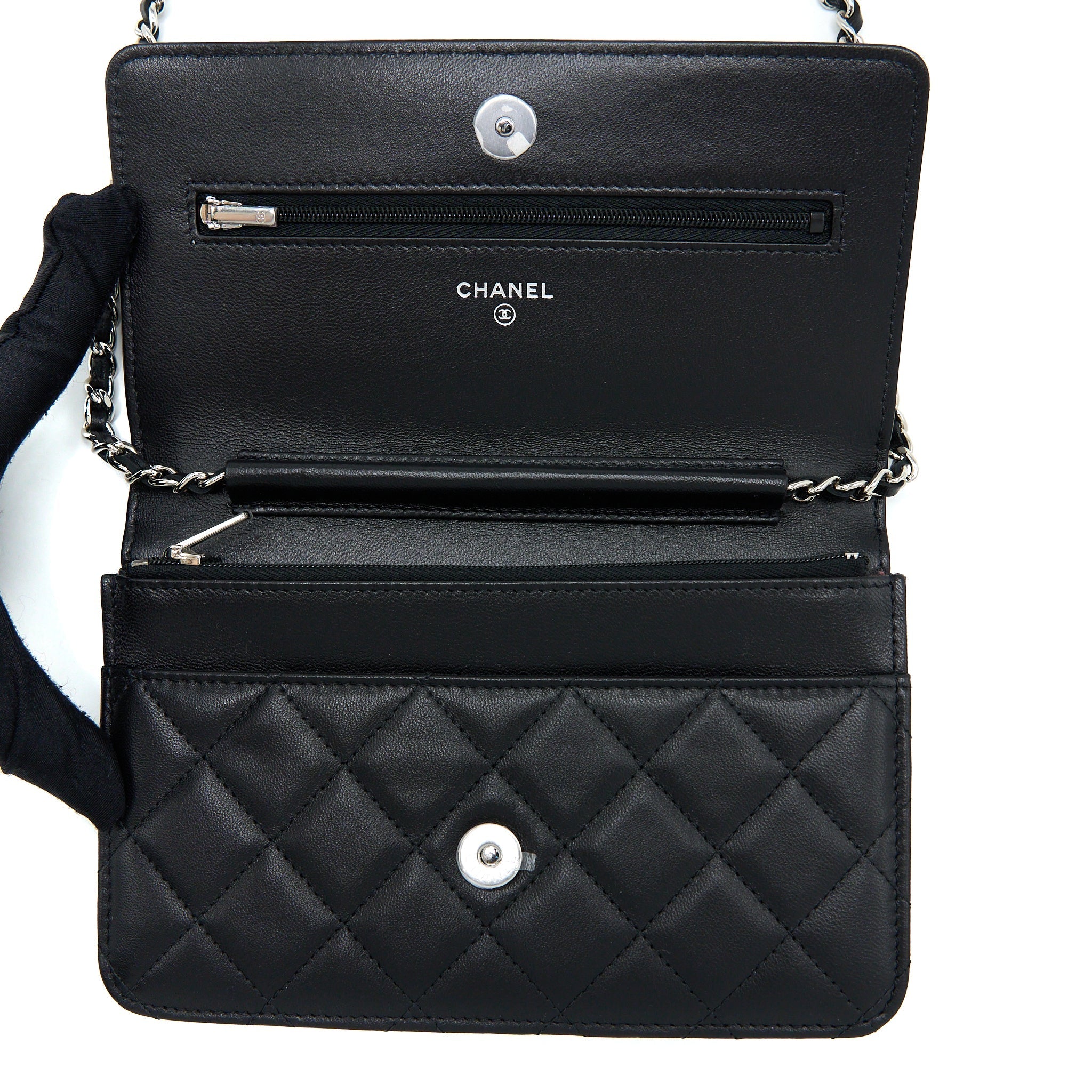 Chanel Classic Wallet on Chain Lambskin Black  (Microchip)