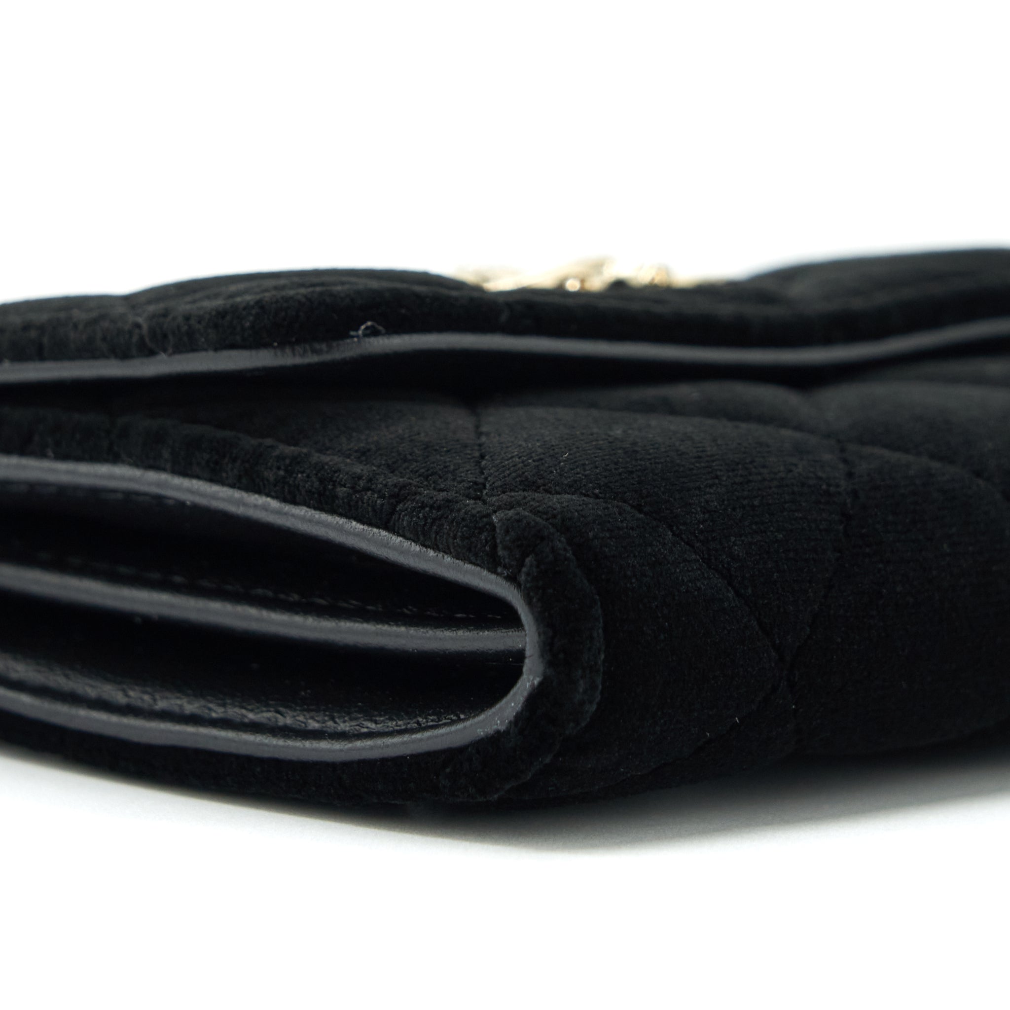 Chanel Small Flap Wallet Velvet Black L